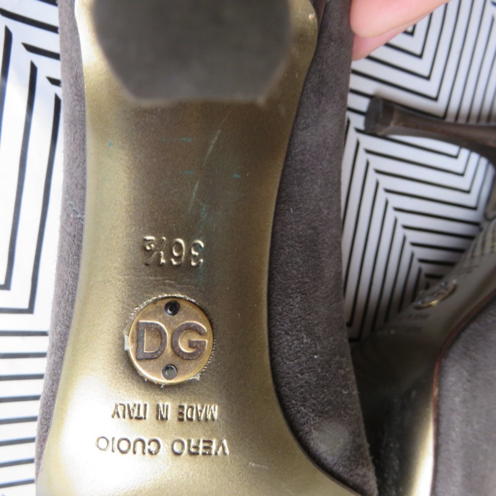 Dolce & Gabbana 6.5 Pumps Gray Leather Suede Italy - Picture 10 of 11